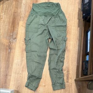 Green Cargo Jogger maternity Pants